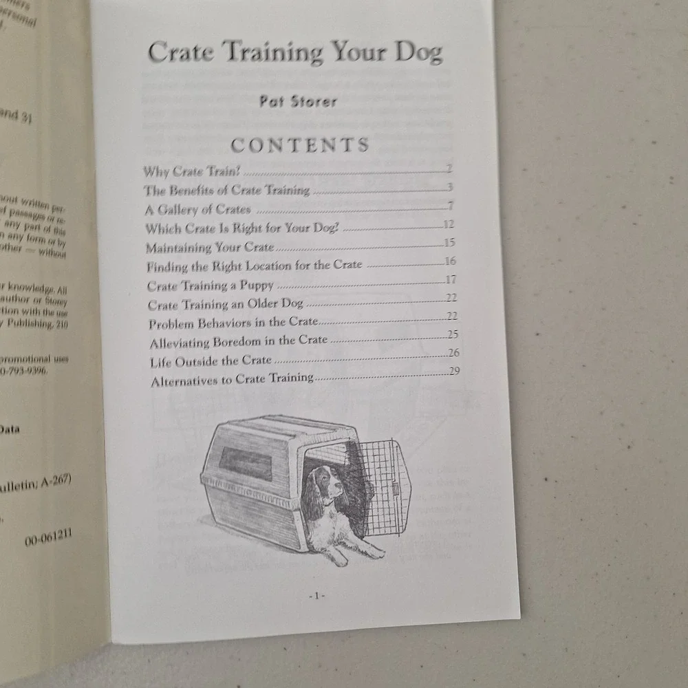 RARE Crate Training Your Dog: Storey Country Wisdom Bulletin 2000 Pat Storey